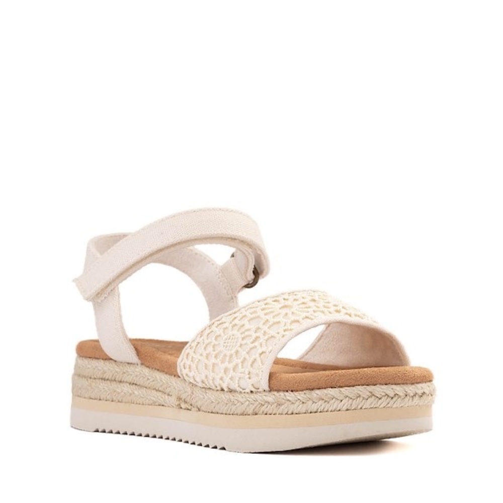 Toms Cream Crochet Espadrille Sandals